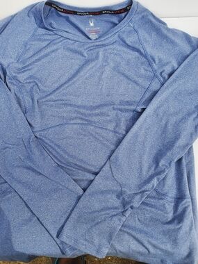 Spyder Active Men’s Long-Sleeve Performance Sweater - Heather Blue Sz L